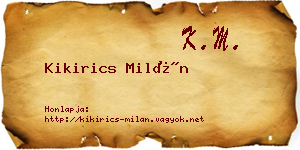 Kikirics Milán névjegykártya